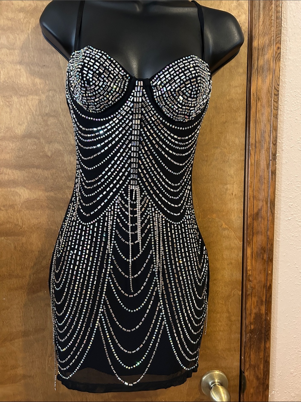 Black Crystal-Embellished Bodycon Dress - Homecoming